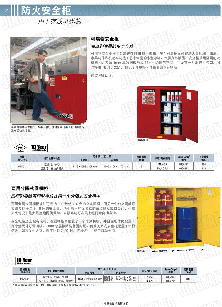 美國杰斯瑞特，防火安全柜，justrite防火柜，justrite安全柜，防爆柜justrite