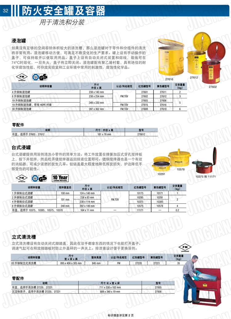 美國杰斯瑞特，justrite，臺式浸泡罐，立式清洗槽，清洗罐