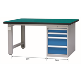 重型工作臺(tái)帶四抽底柜(40mm復(fù)合臺(tái)面)，E-XBG1575(G)