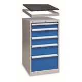 單軌工具柜帶頂框565×580×1000mm(5抽屜帶頂框50mm高)，XB90AN-5SG